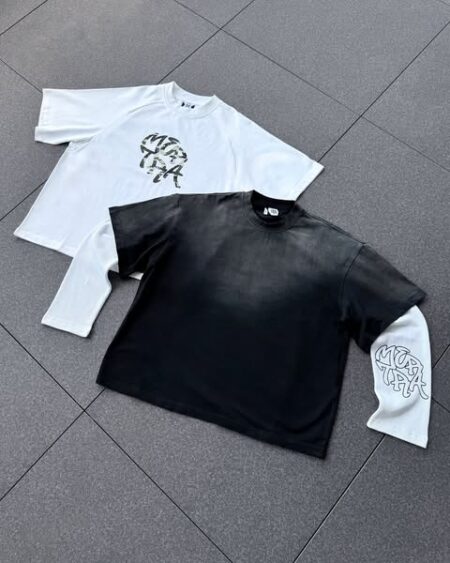A Mertra White Shirt & Sweatshirt Set